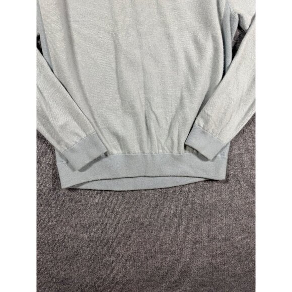 Vince Men's Wool Cashmere Birdseye Raglan Crew Sweater Blue Gray XL Quiet Luxury - Picture 3 of 6